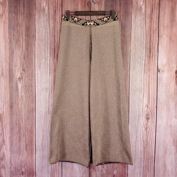 Free People Large Sun in the West Pants Black Magic Combo Boho Chic Wide Leg - Picture 3 of 12